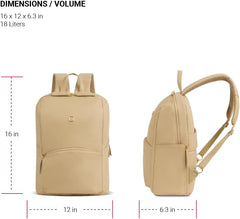 PackRanger Serenity Luxe Women's Laptop Backpack, Black, 16 Inches