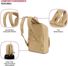 PackRanger Serenity Luxe Women's Laptop Backpack, Black, 16 Inches