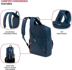 PackRanger Serenity Luxe Women's Laptop Backpack, Black, 16 Inches