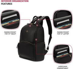 PackRanger Serenity Luxe Women's Laptop Backpack, Black, 16 Inches