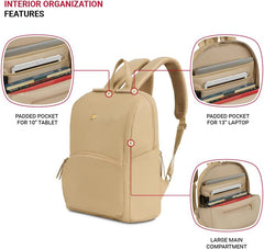 PackRanger Serenity Luxe Women's Laptop Backpack, Black, 16 Inches