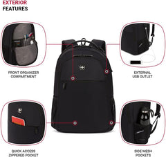 PackRanger 8136 Laptop Backpack, Black, 17.75 Inches