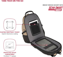 PackRanger 1900 Scansmart TSA 17-Inch Laptop Backpack, Black/Red