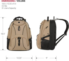 PackRanger 1900 Scansmart TSA 17-Inch Laptop Backpack, Black/Red