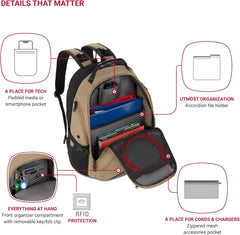 PackRanger 1900 Scansmart TSA 17-Inch Laptop Backpack, Black/Red