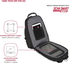 PackRanger 1900 Scansmart TSA 17-Inch Laptop Backpack, Black/Red