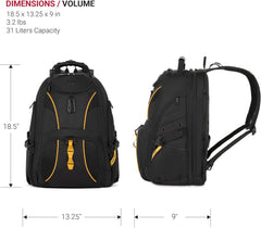 PackRanger 1900 Scansmart TSA 17-Inch Laptop Backpack, Black/Red