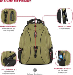 PackRanger 1900 Scansmart TSA 17-Inch Laptop Backpack, Black/Red