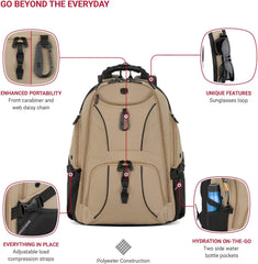 PackRanger 1900 Scansmart TSA 17-Inch Laptop Backpack, Black/Red