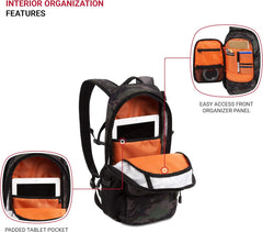 PackRanger 3598 Backpack Narrow Daypack, Camo/Green, 18-Inch