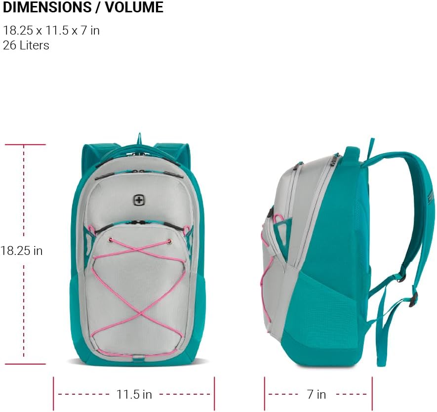 PackRanger 8175 Laptop Backpack, Teal/Light Grey Heather, 18 Inches