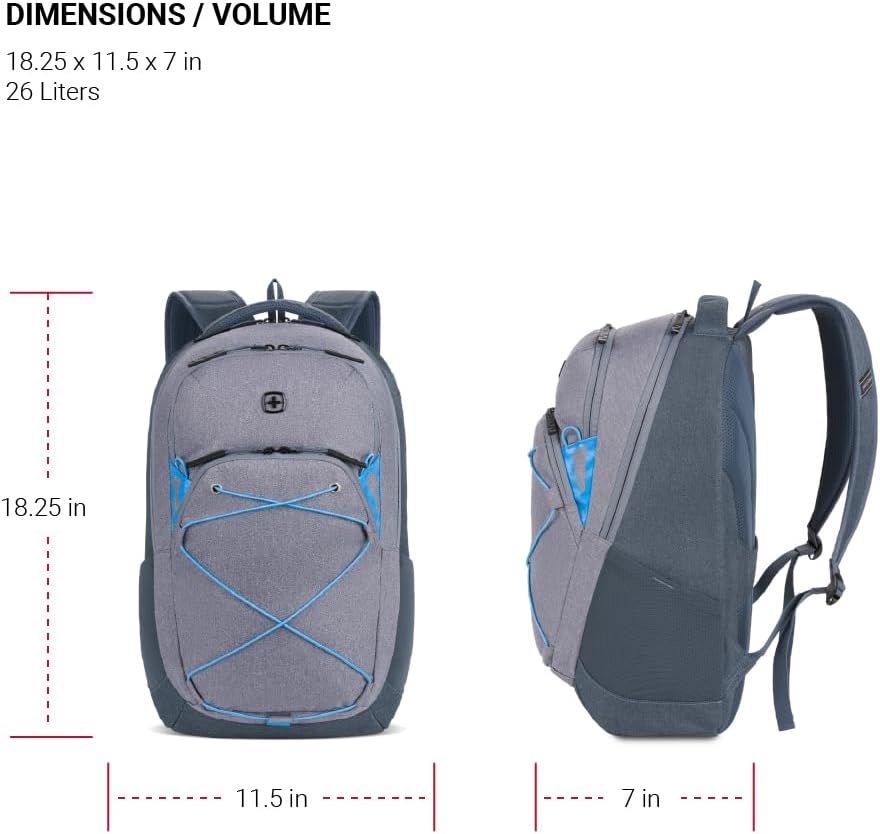 PackRanger 8175 Laptop Backpack, Teal/Light Grey Heather, 18 Inches