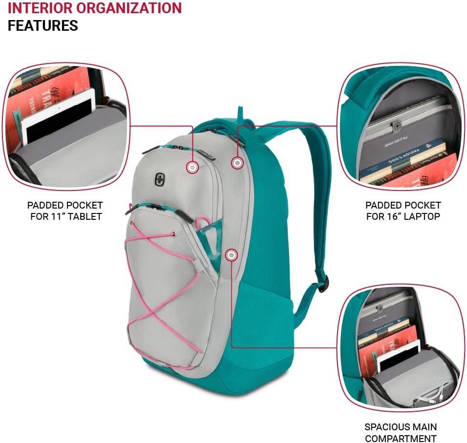 PackRanger 8175 Laptop Backpack, Teal/Light Grey Heather, 18 Inches