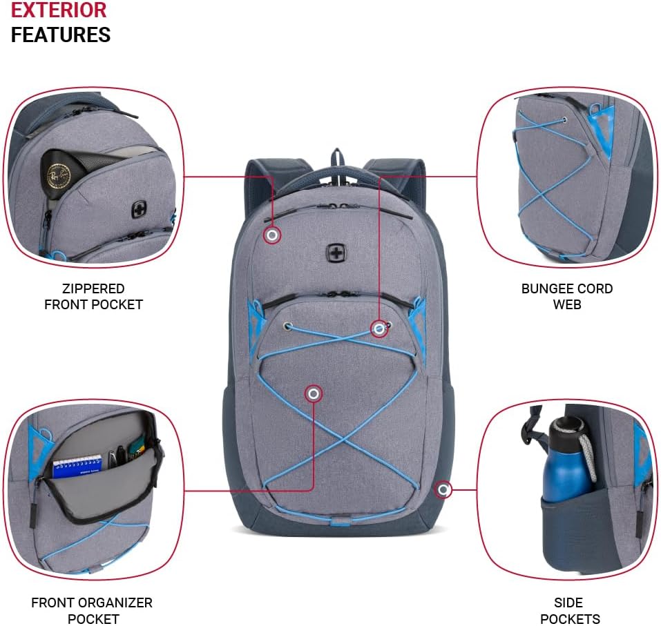 PackRanger 8175 Laptop Backpack, Teal/Light Grey Heather, 18 Inches