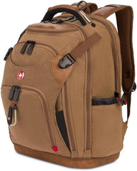 PackRanger Tool Bag Backpack, Fits Up to 15-Inch Laptop, Work Pack, Black/Brown Canvas
