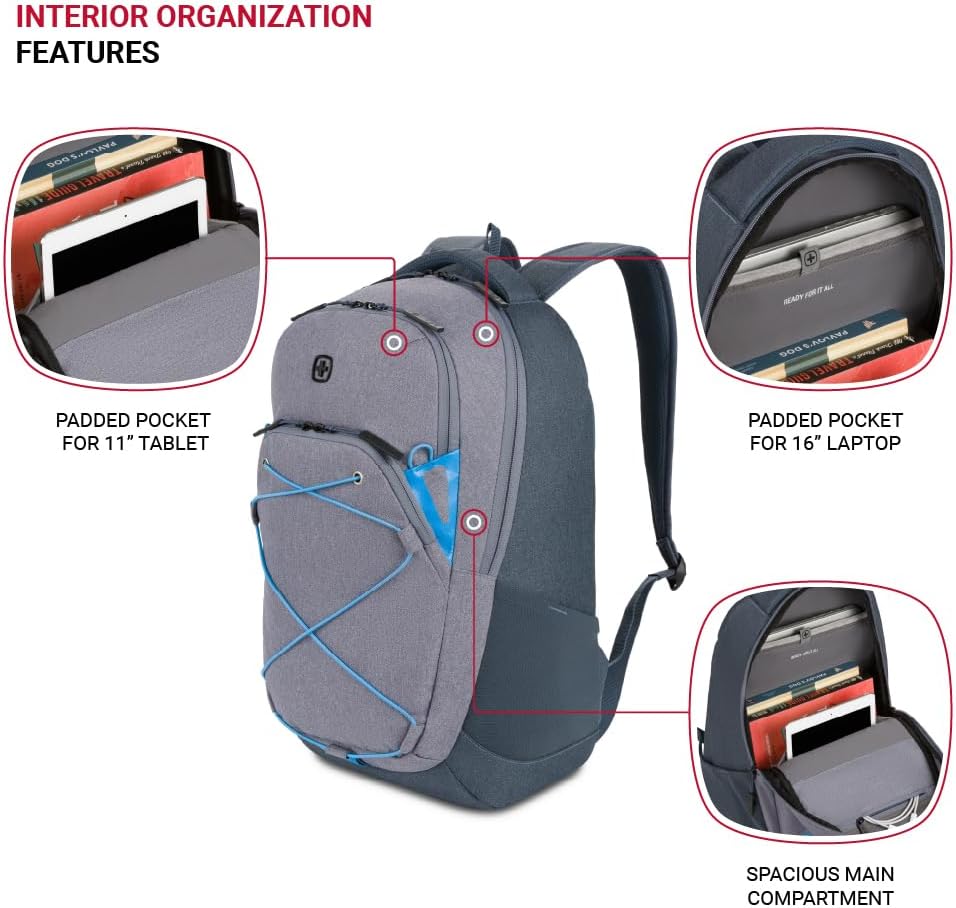 PackRanger 8175 Laptop Backpack, Teal/Light Grey Heather, 18 Inches