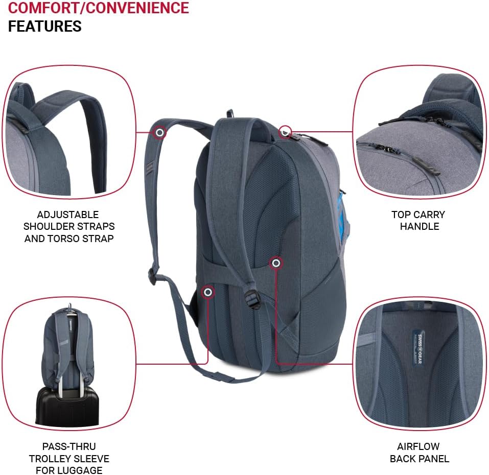 PackRanger 8175 Laptop Backpack, Teal/Light Grey Heather, 18 Inches