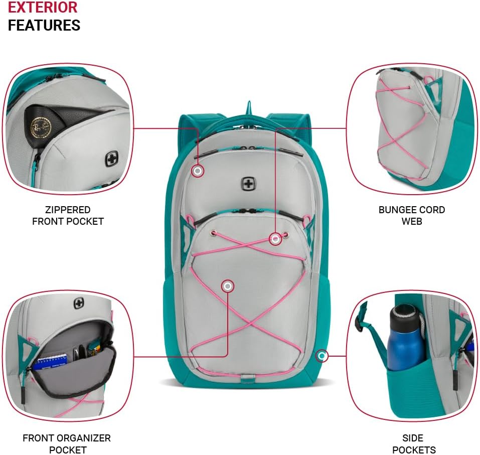 PackRanger 8175 Laptop Backpack, Teal/Light Grey Heather, 18 Inches