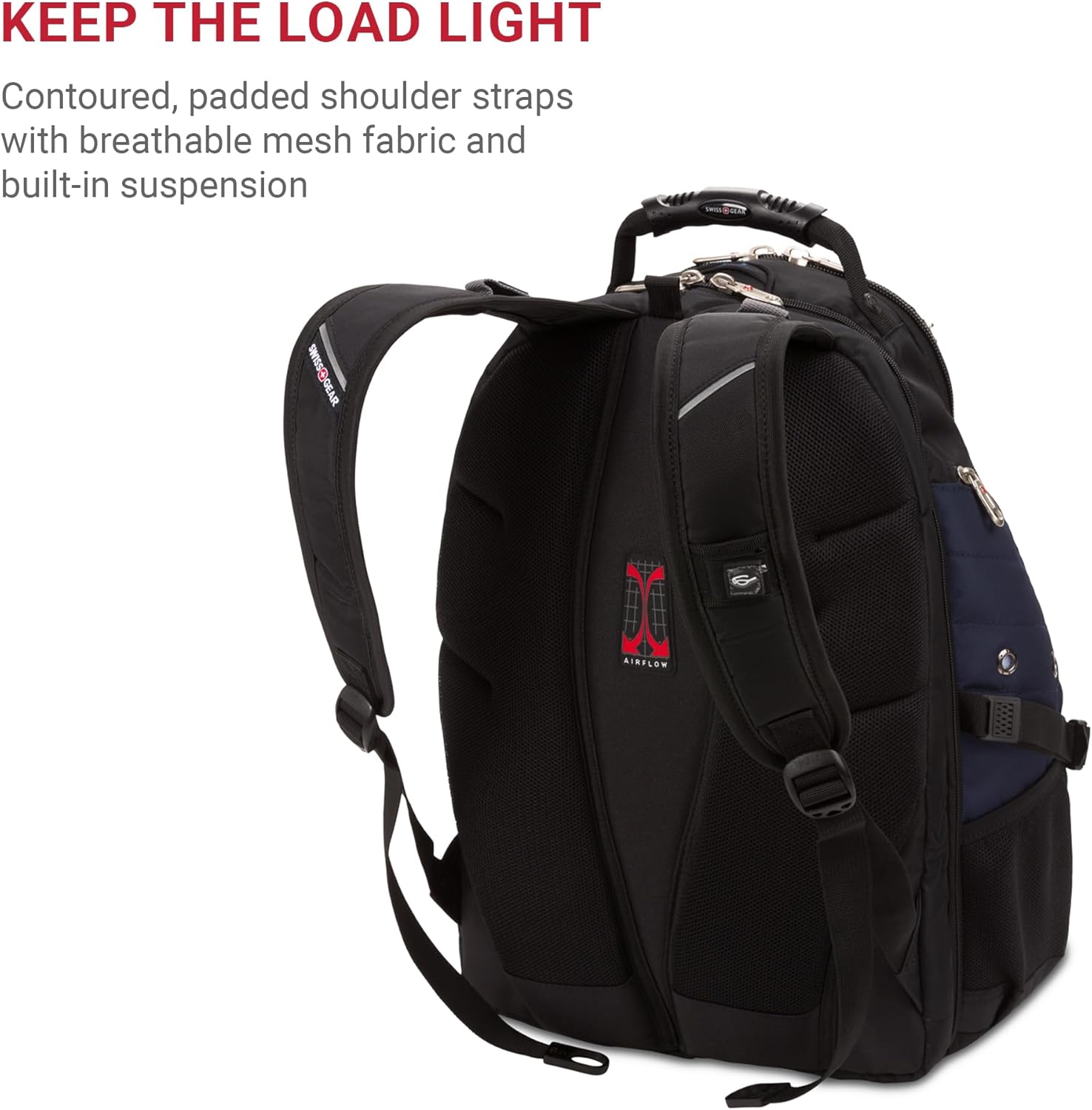 PackRanger 1900 Scansmart TSA 17-Inch Laptop Backpack, Black/Red