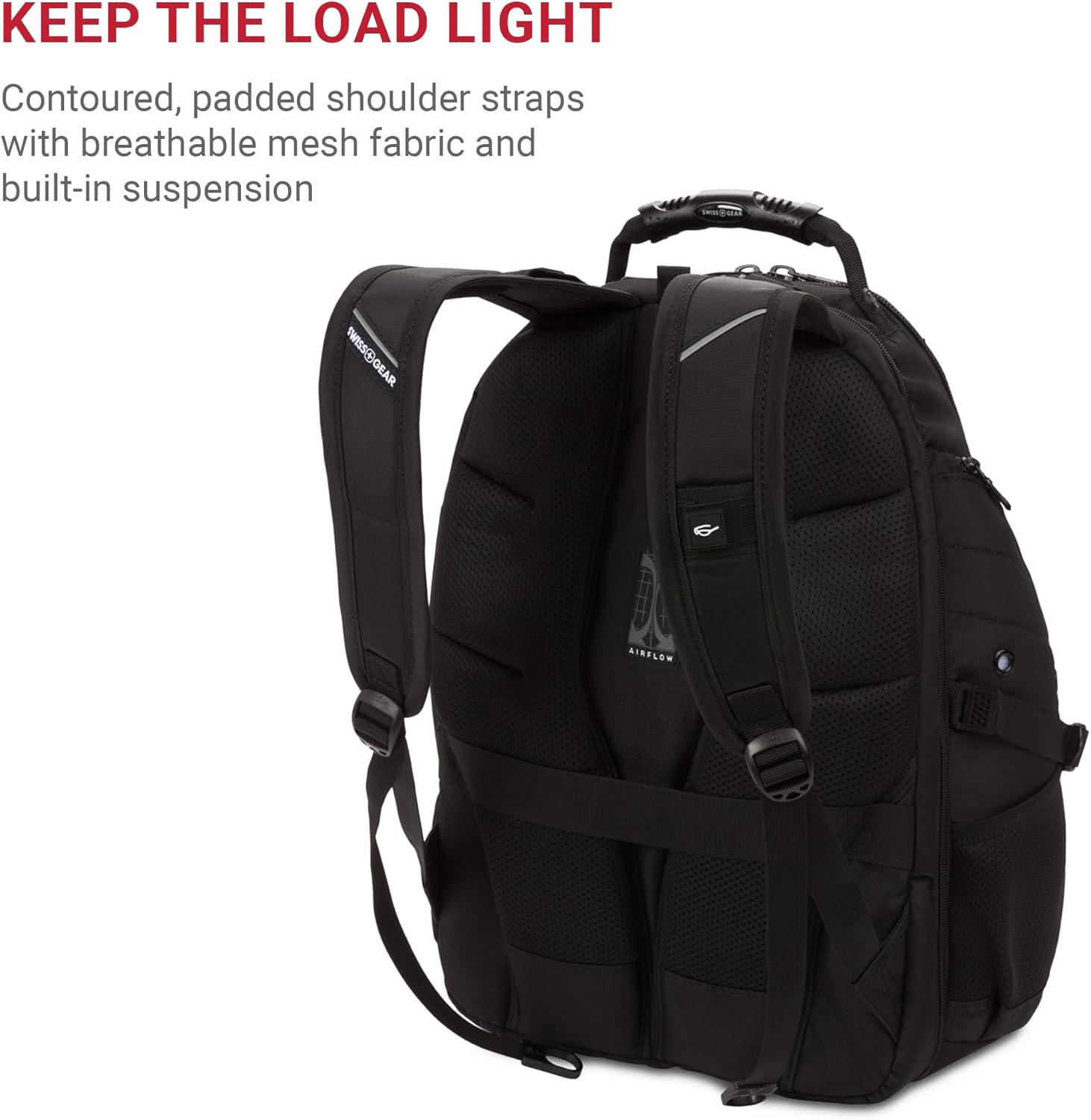PackRanger 1900 Scansmart TSA 17-Inch Laptop Backpack, Black/Red