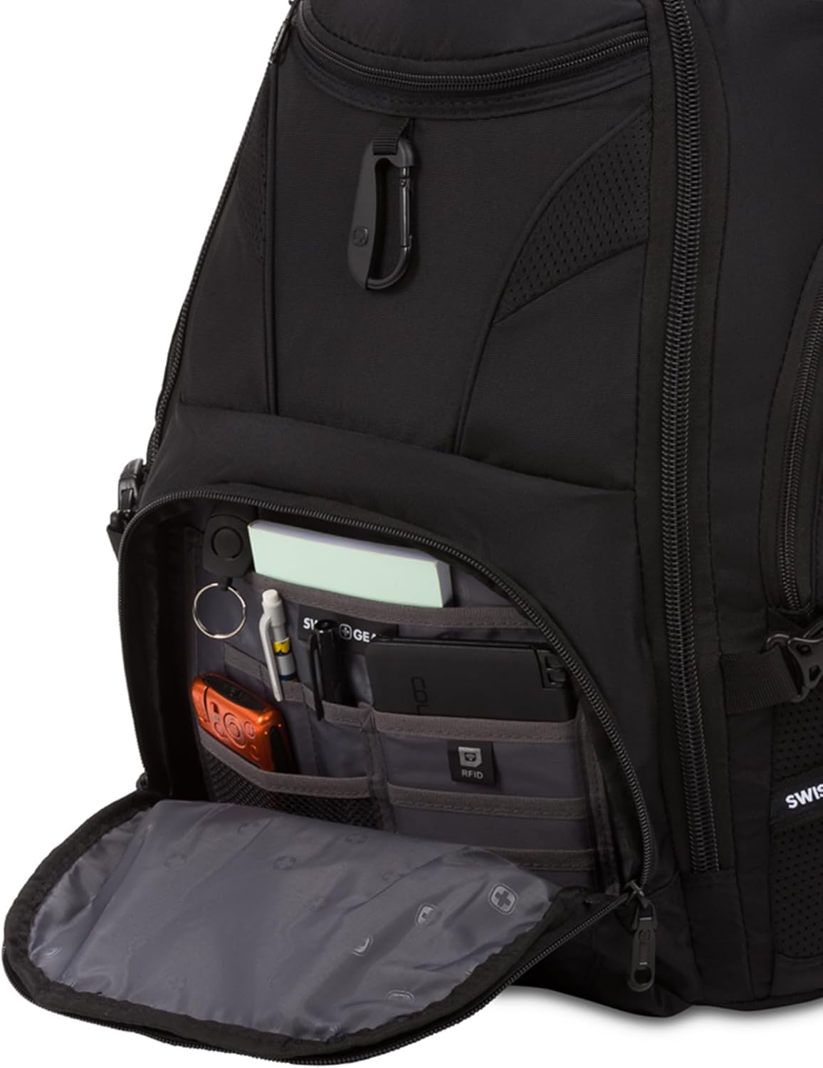 PackRanger 1900 Scansmart TSA 17-Inch Laptop Backpack, Black/Red
