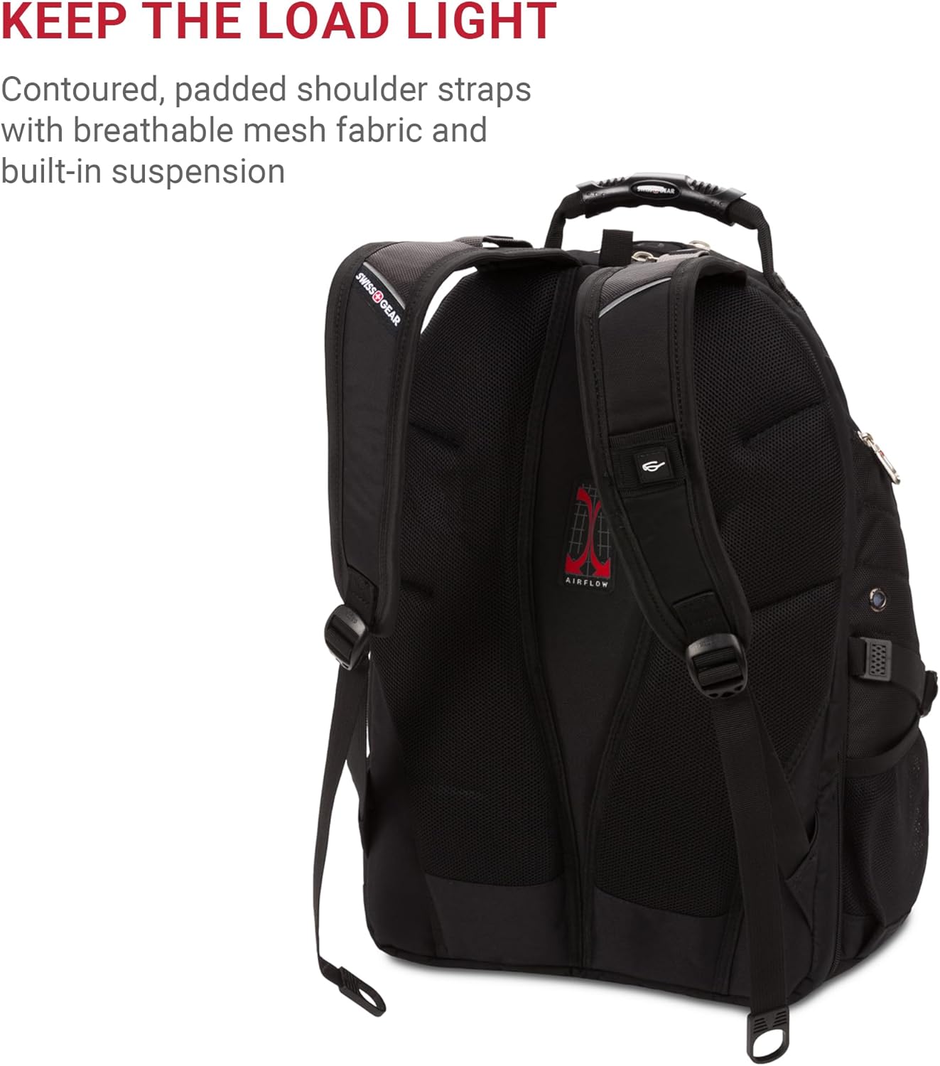 PackRanger 1900 Scansmart TSA 17-Inch Laptop Backpack, Black/Red