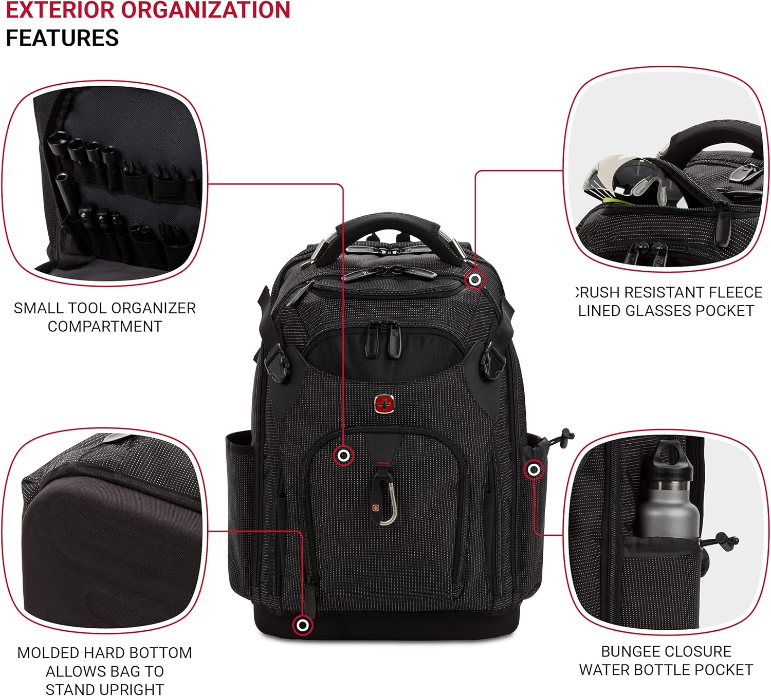 PackRanger Tool Bag Backpack, Fits Up to 15-Inch Laptop, Work Pack, Black/Brown Canvas